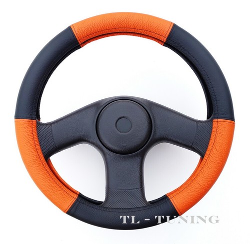 Lenkradbezug orange schwarz - ,