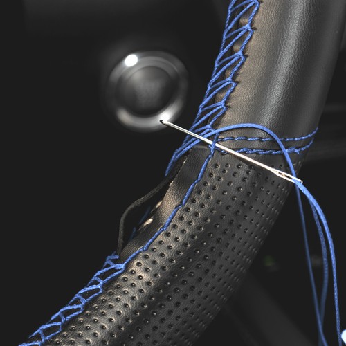 Blau auto lenkradbezug - blau,